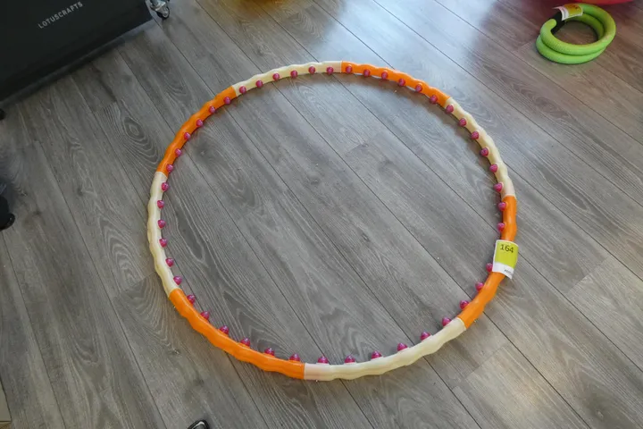 Massage-Hula-Hoop-Reifen mit Noppen, orange/beige
